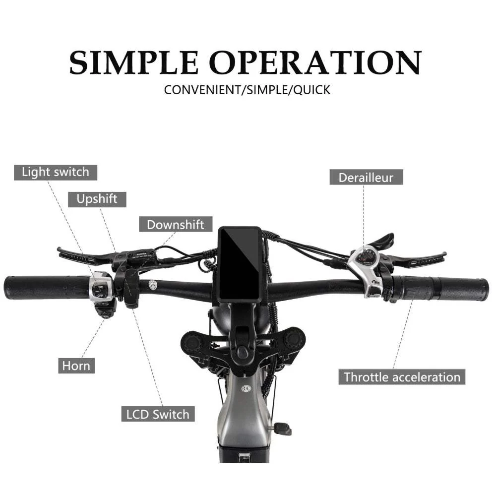 CMACEWHEEL V20 Vélo Électrique Fat Bike 20" 750W Batterie Samsung 48V 20Ah 960Wh Suspension Intégrale Capteur de Couple – Image 3