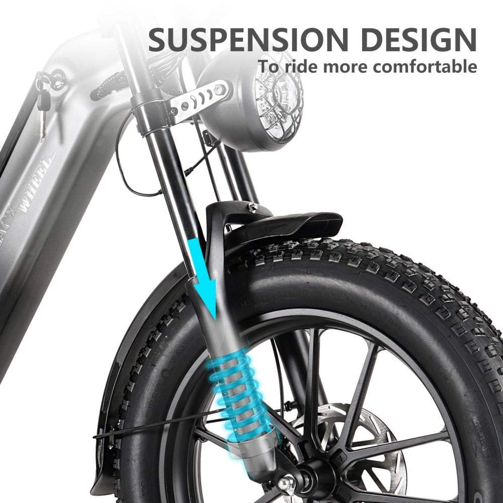 CMACEWHEEL V20 Vélo Électrique Fat Bike 20" 750W Batterie Samsung 48V 20Ah 960Wh Suspension Intégrale Capteur de Couple – Image 4